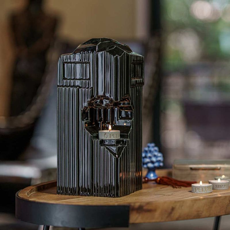 Heart Adult Cremation Urn for Ashes in Black