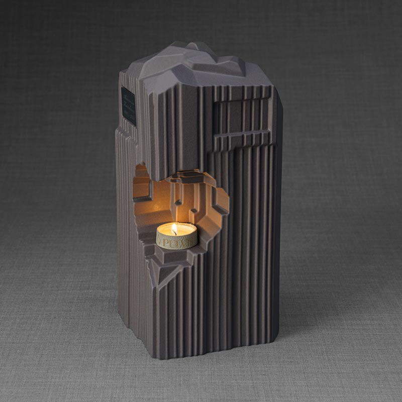 Heart Adult Cremation Urn for Ashes in Matte Grey