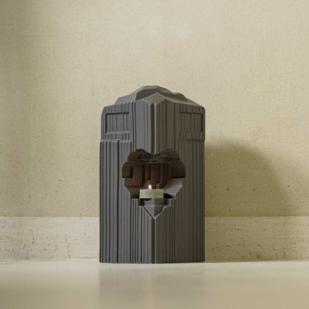 Heart Cremation Urn for Ashes Charcoal Grey by Wall