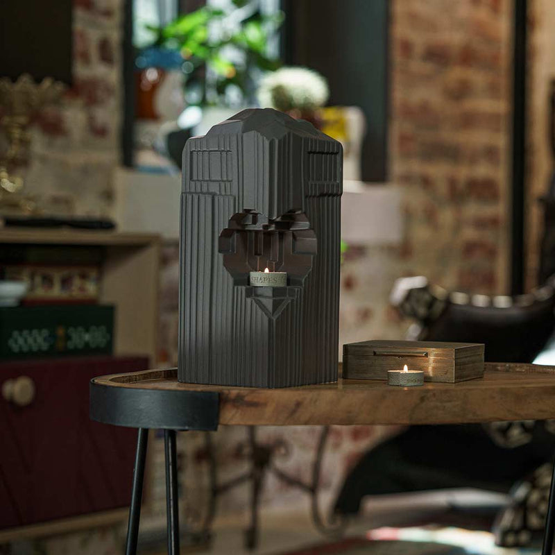 Heart Adult Cremation Urn for Ashes in Matte Grey