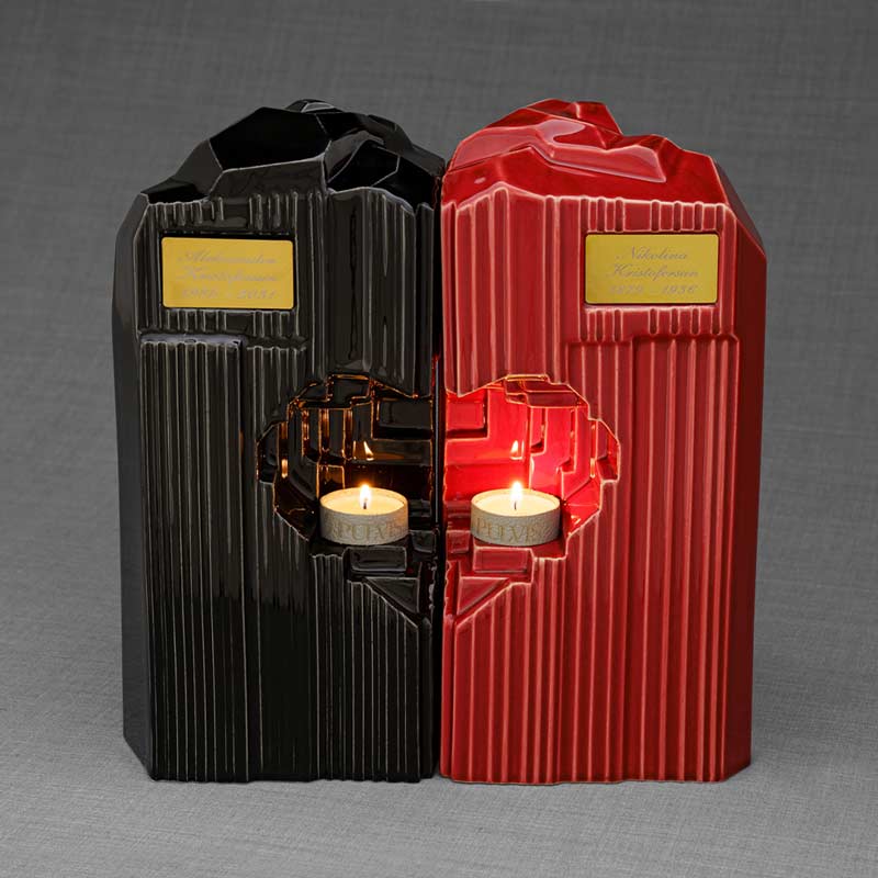 Heart Companion Urns for Two Adults - Mixed