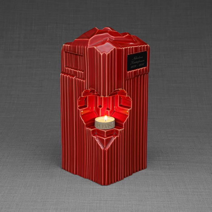 Heart Companion Urns for Two Adults in Red