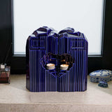Heart Adult Cremation Urn for Ashes in Metallic Blue