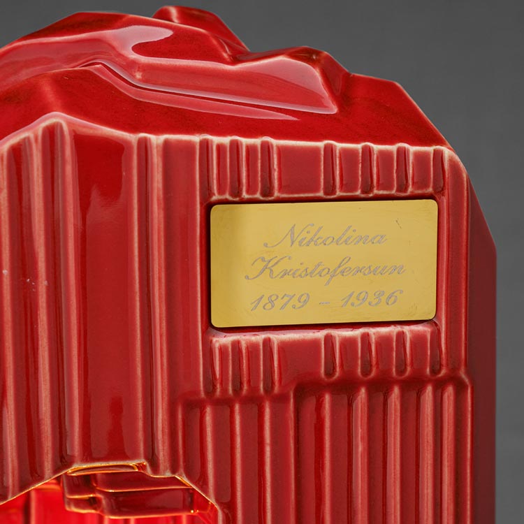 Heart Cremation Urn for Ashes Red Plaque