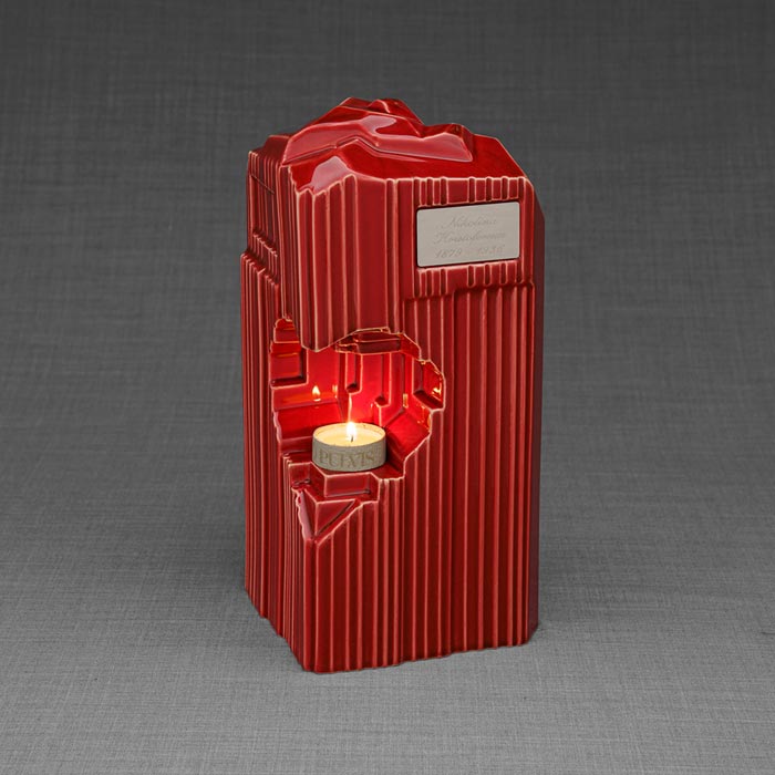 Heart Adult Cremation Urn for Ashes in Red