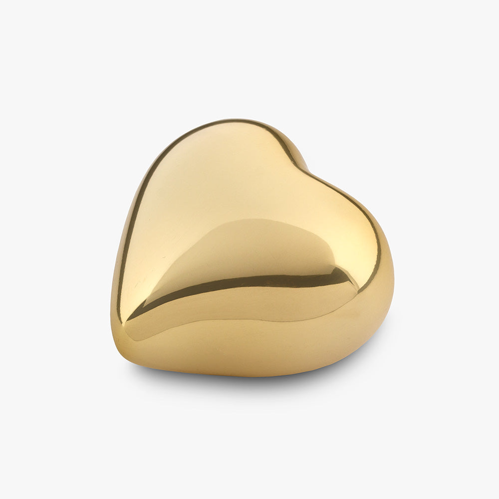 Heart Keepsake Urn for Ashes in Glossy Gold