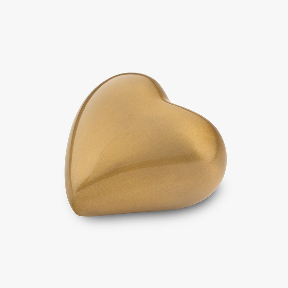 Heart Keepsake Urn for Ashes in Matte Gold