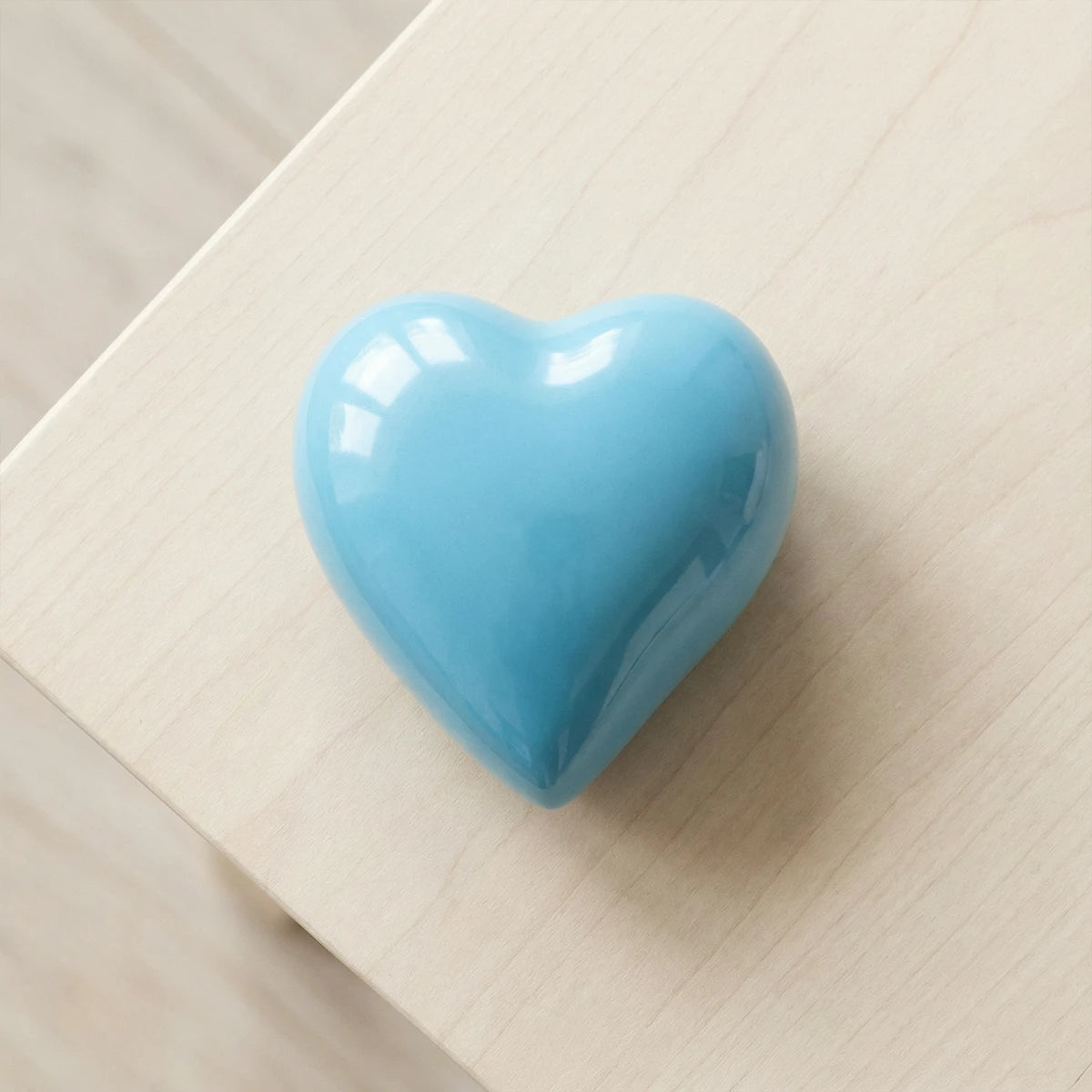 Heart Keepsake Urn for Ashes in Pastel Blue - Metal Edition