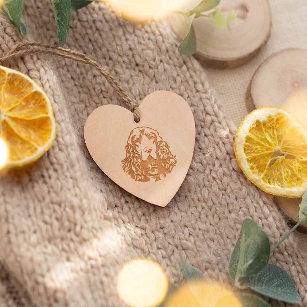 Heart Message Tag with Dog Face Front View Pack of 10