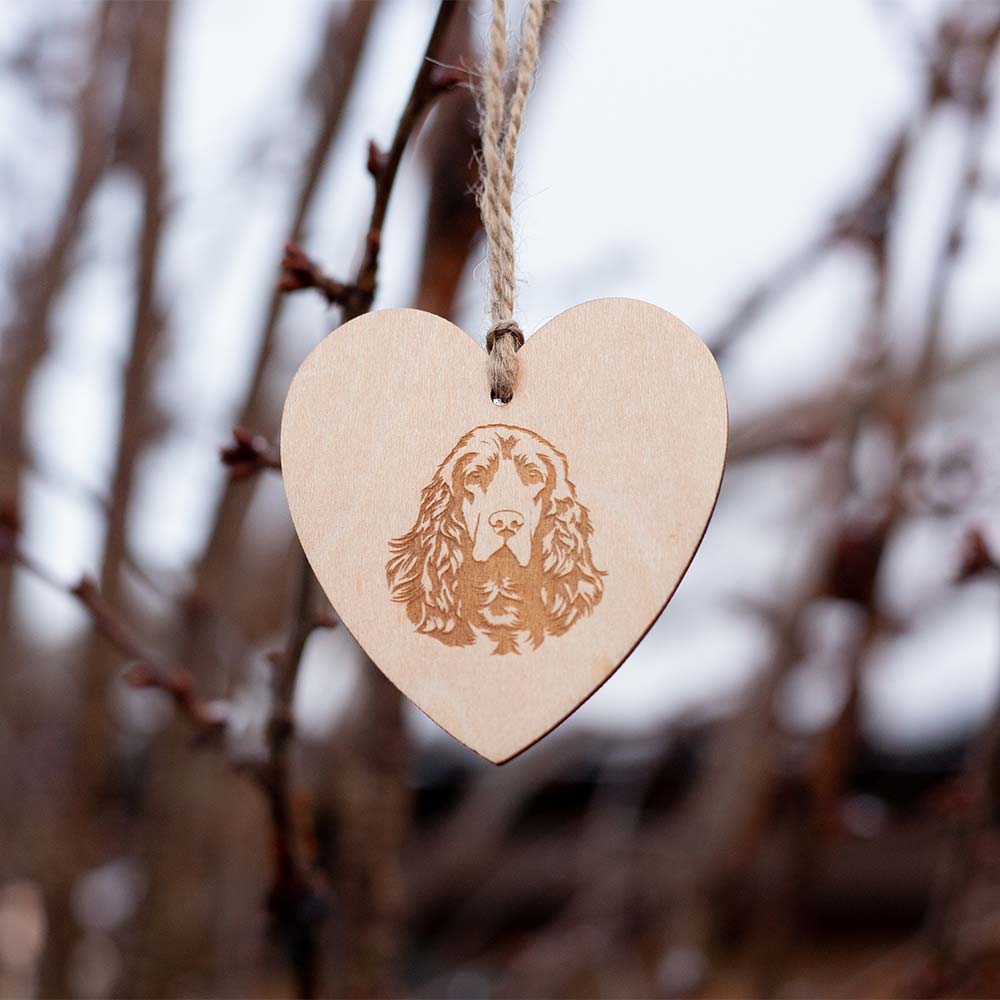 Heart Message Tag with Dogs Face Outside in The Trees Pack of 10