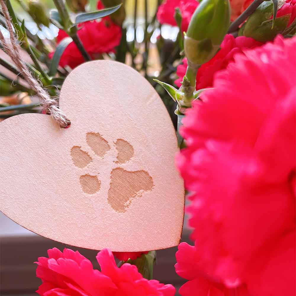 Heart Message Tag with Rose Pack of 10