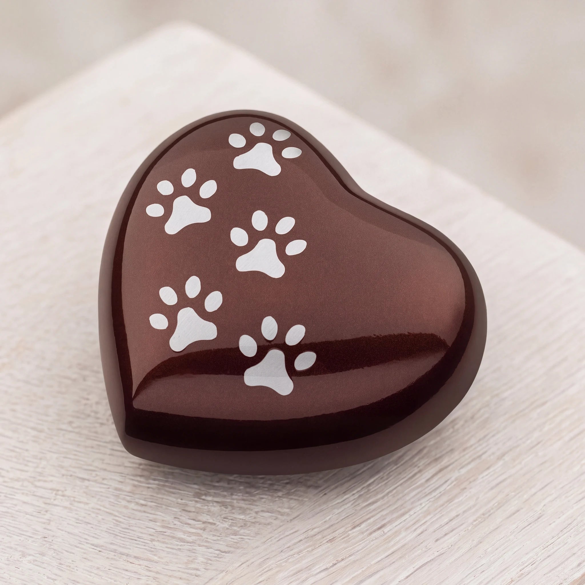 Heart-Pawprints-Pet-Small-Urn-for-Ashes-in-Dark-Brown-Silver-heart_limewash_above