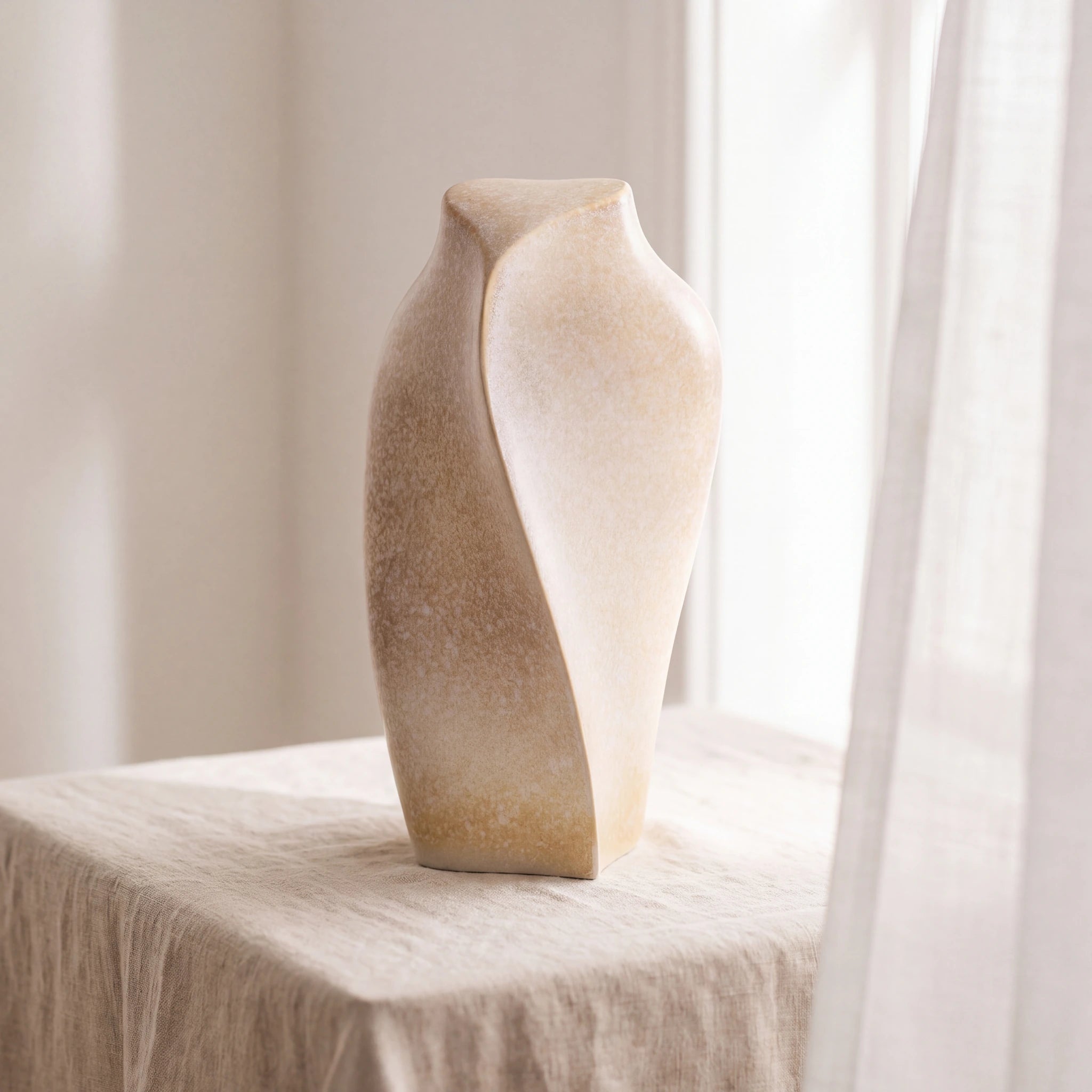 Heart to Heart Adult Cremation Urn for Ashes in Sandy White