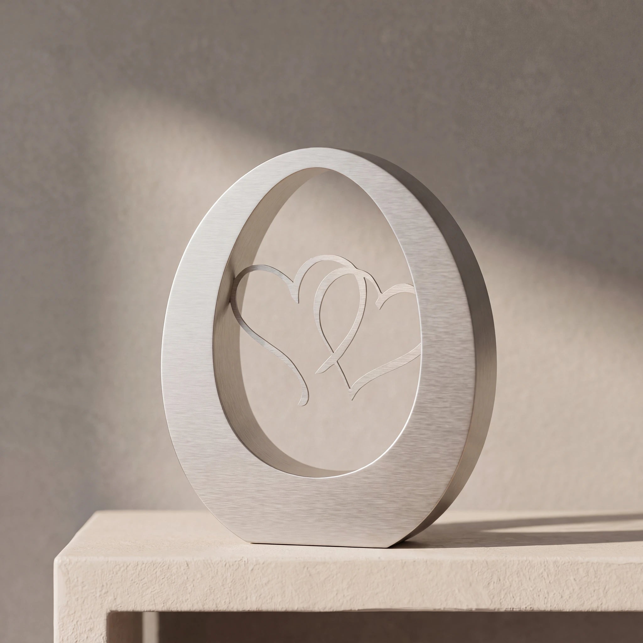 Hearts Companion Urns for Two Adults in Stainless Steel