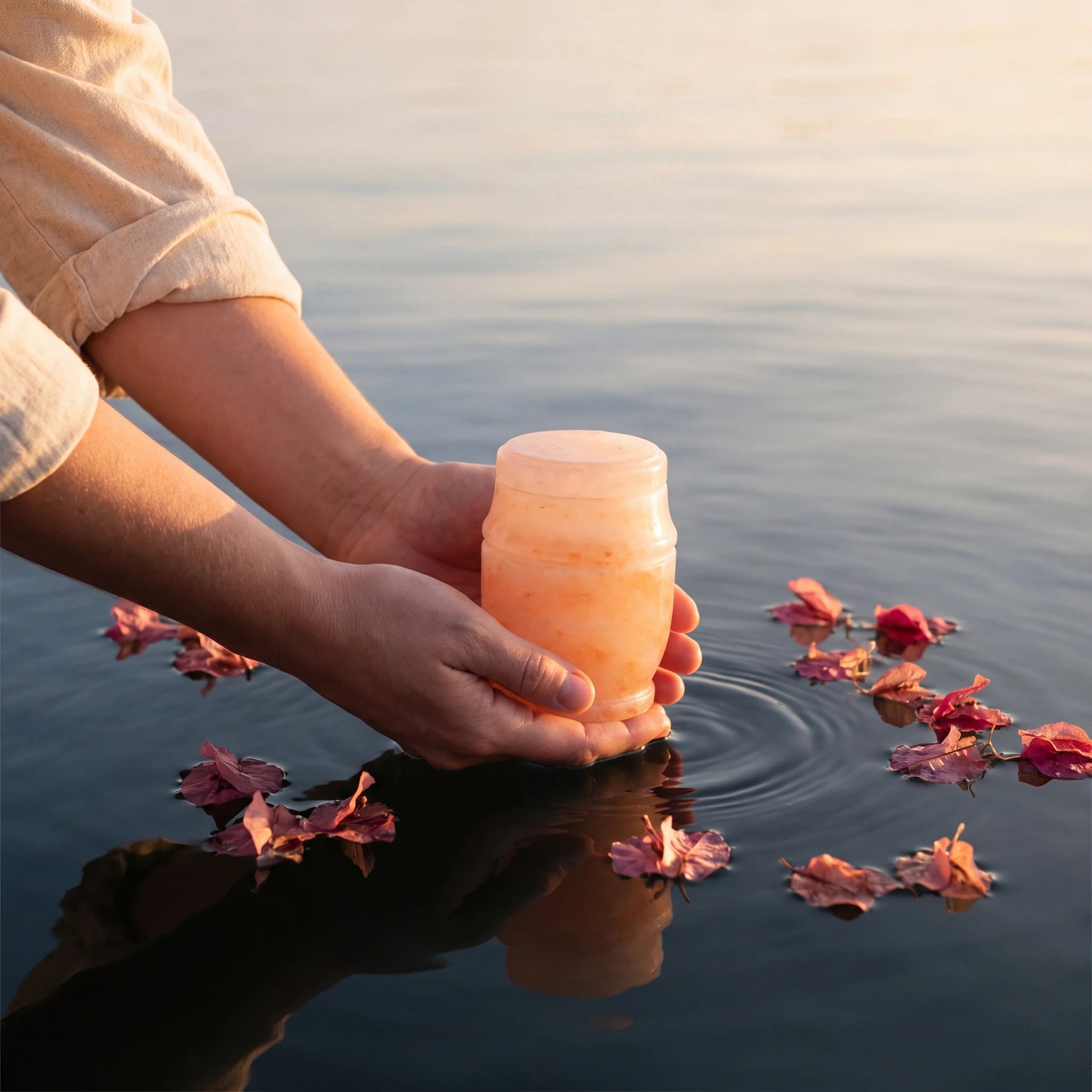 Himalayan Rock Salt Biodegradable Water Urn for Ashes - Extra Small / Keepsake