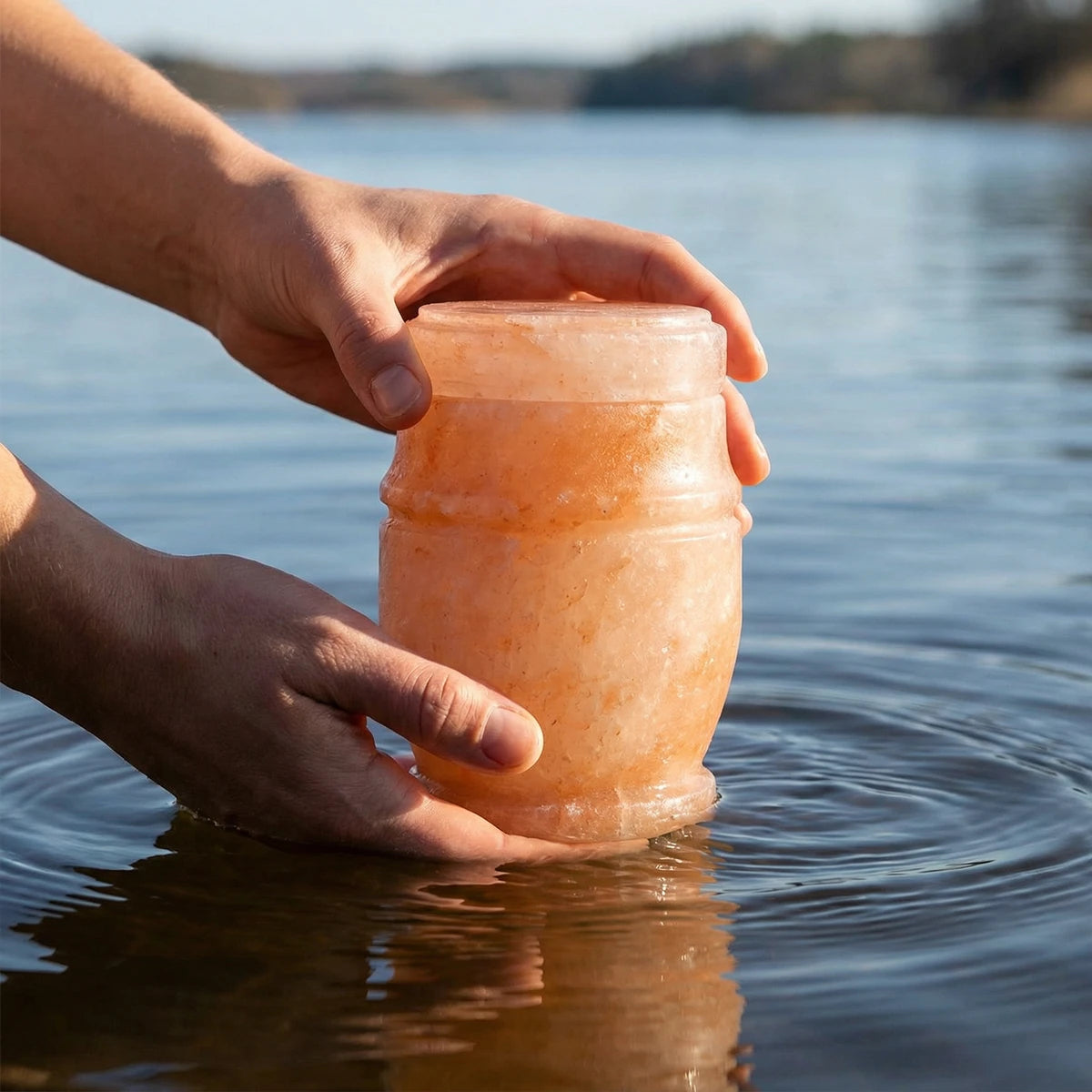 Himalayan Rock Salt Biodegradable Water Urn for Ashes - Extra Small / Keepsake