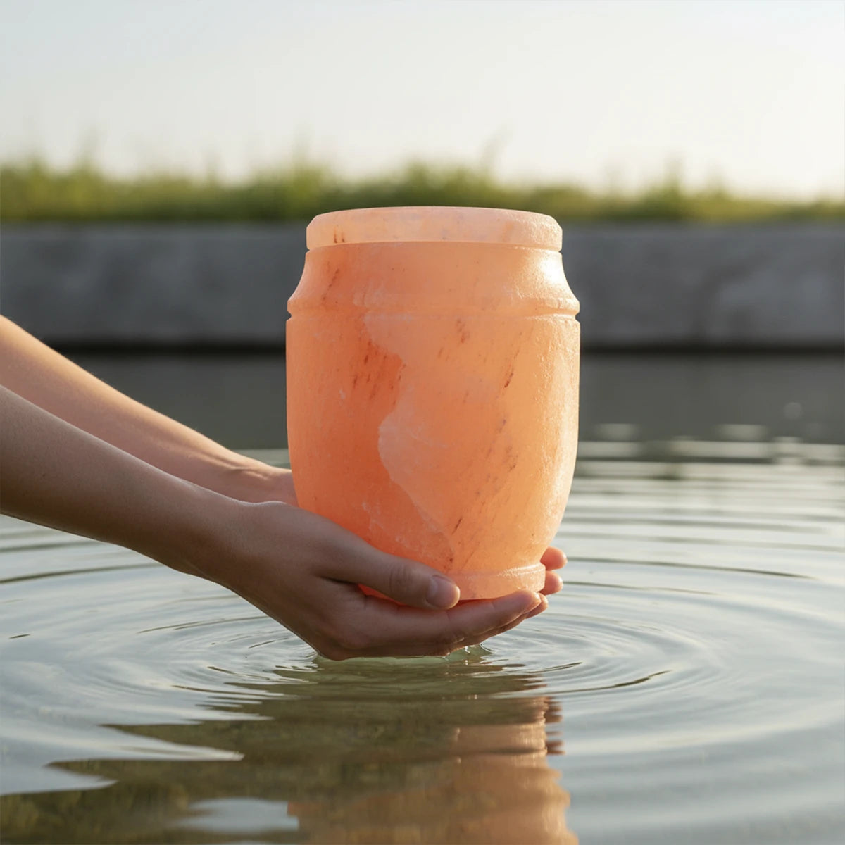 Himalayan Rock Salt Biodegradable Water Urn for Ashes - Medium