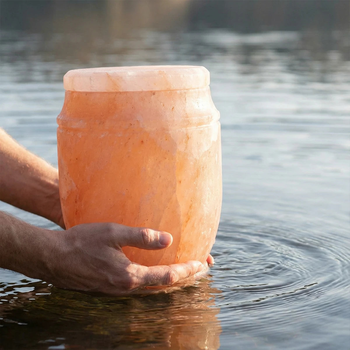 Himalayan Rock Salt Biodegradable Water Urn for Ashes - Adult