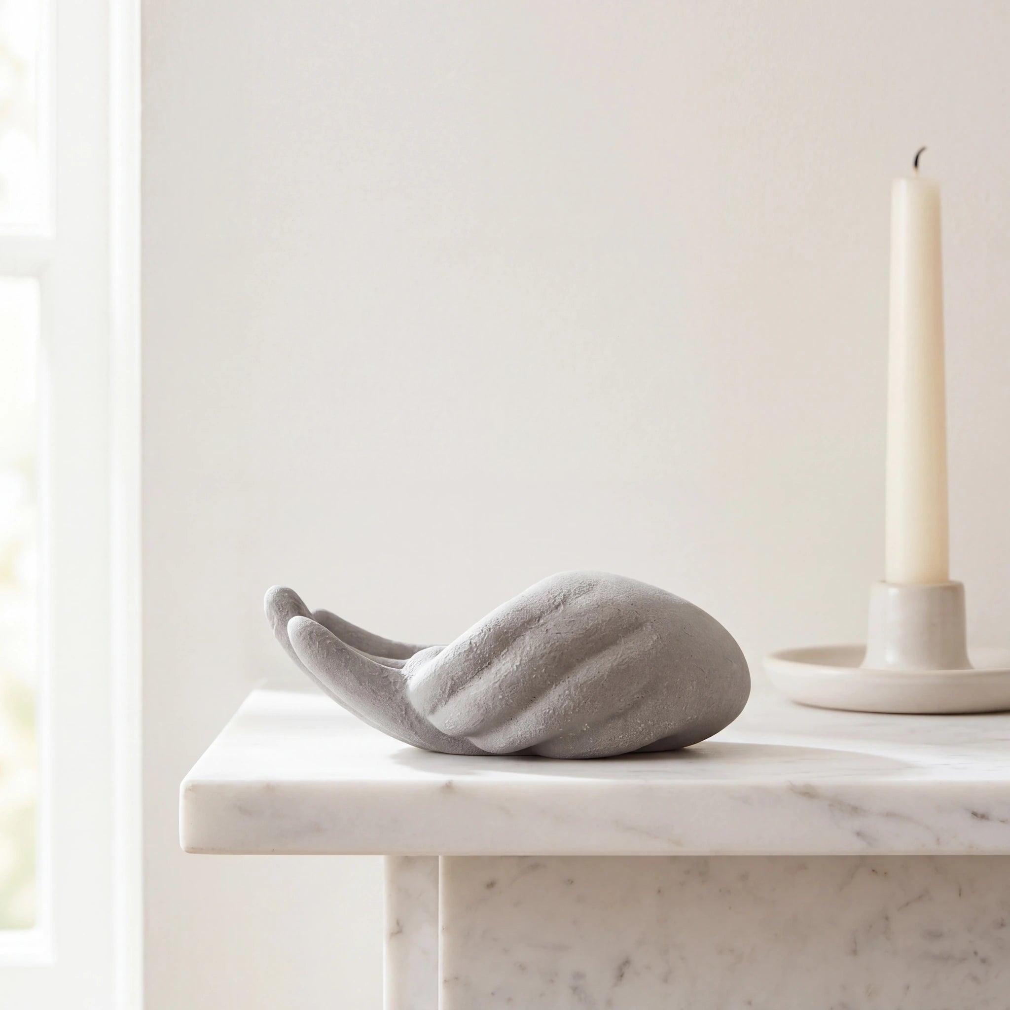 Holding Hands Keepsake Urn for Ashes in Grey
