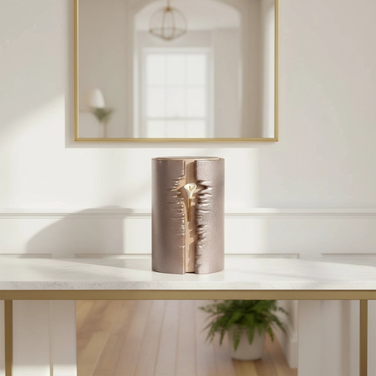 Hug Cremation Urn for Ashes with LED Light in Brown