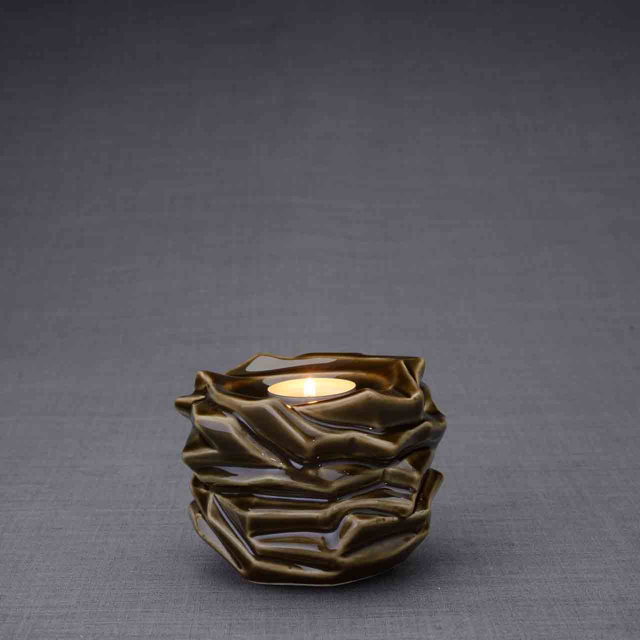 Illumination Candle Small Urn for Ashes in Brown