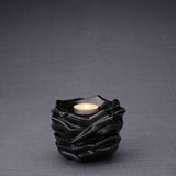 Illumination Candle Small Urn for Ashes in Glossy Black