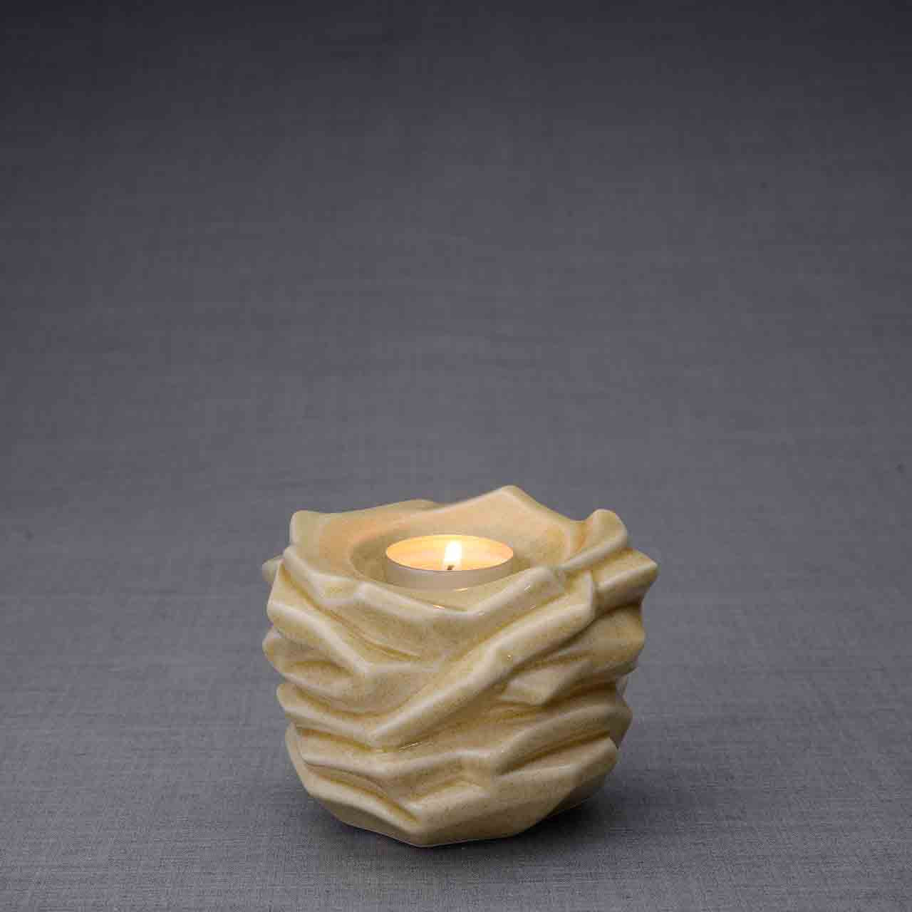Illumination Candle Small Urn for Ashes in Light Sand