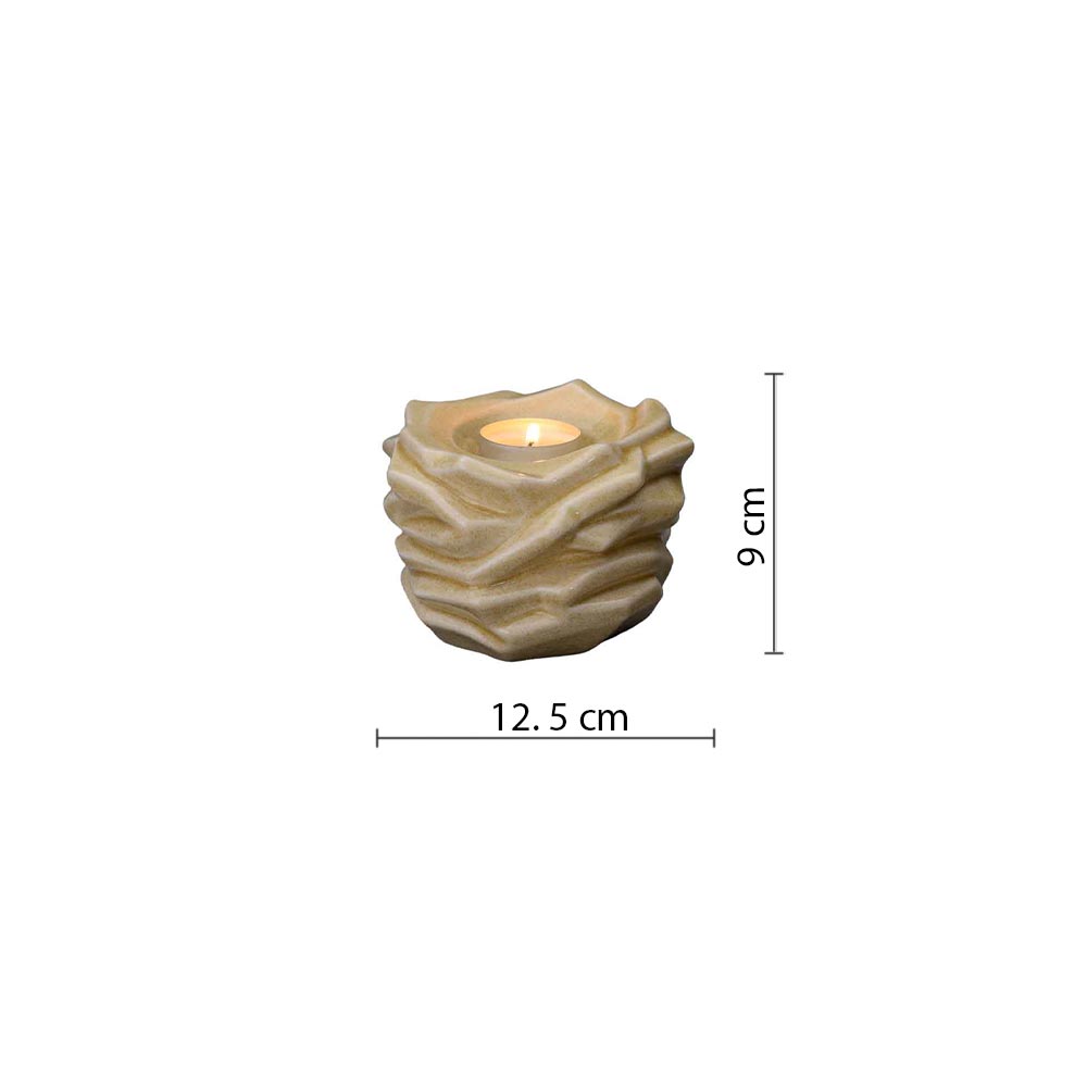 Illumination Candle Small Urn for Ashes in Light Sand