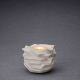 Illumination Candle Small Urn for Ashes in Matte White