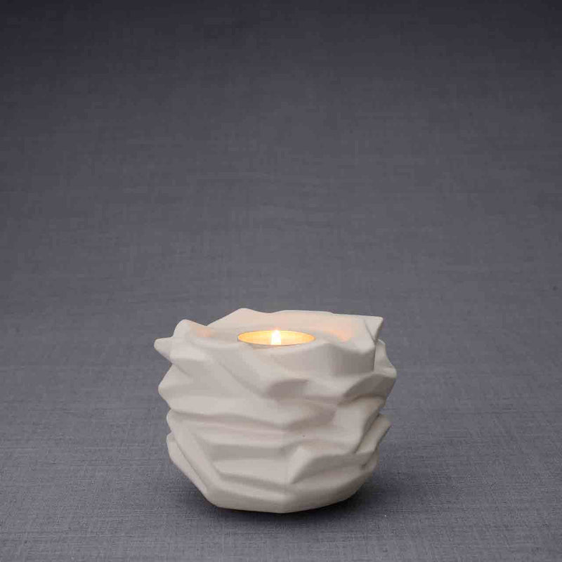 Illumination Candle Small Urn for Ashes in Matte White
