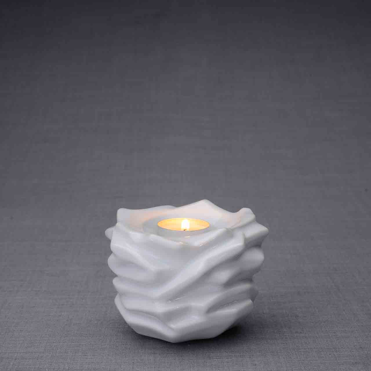 Illumination Candle Small Urn for Ashes in White