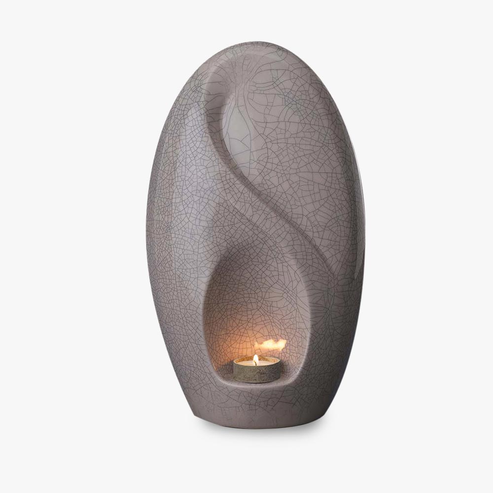 Infinity Adult Cremation Urn for Ashes in Crackle Glaze