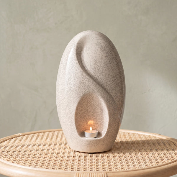 Infinity Adult Cremation Urn for Ashes in Crackle Glaze
