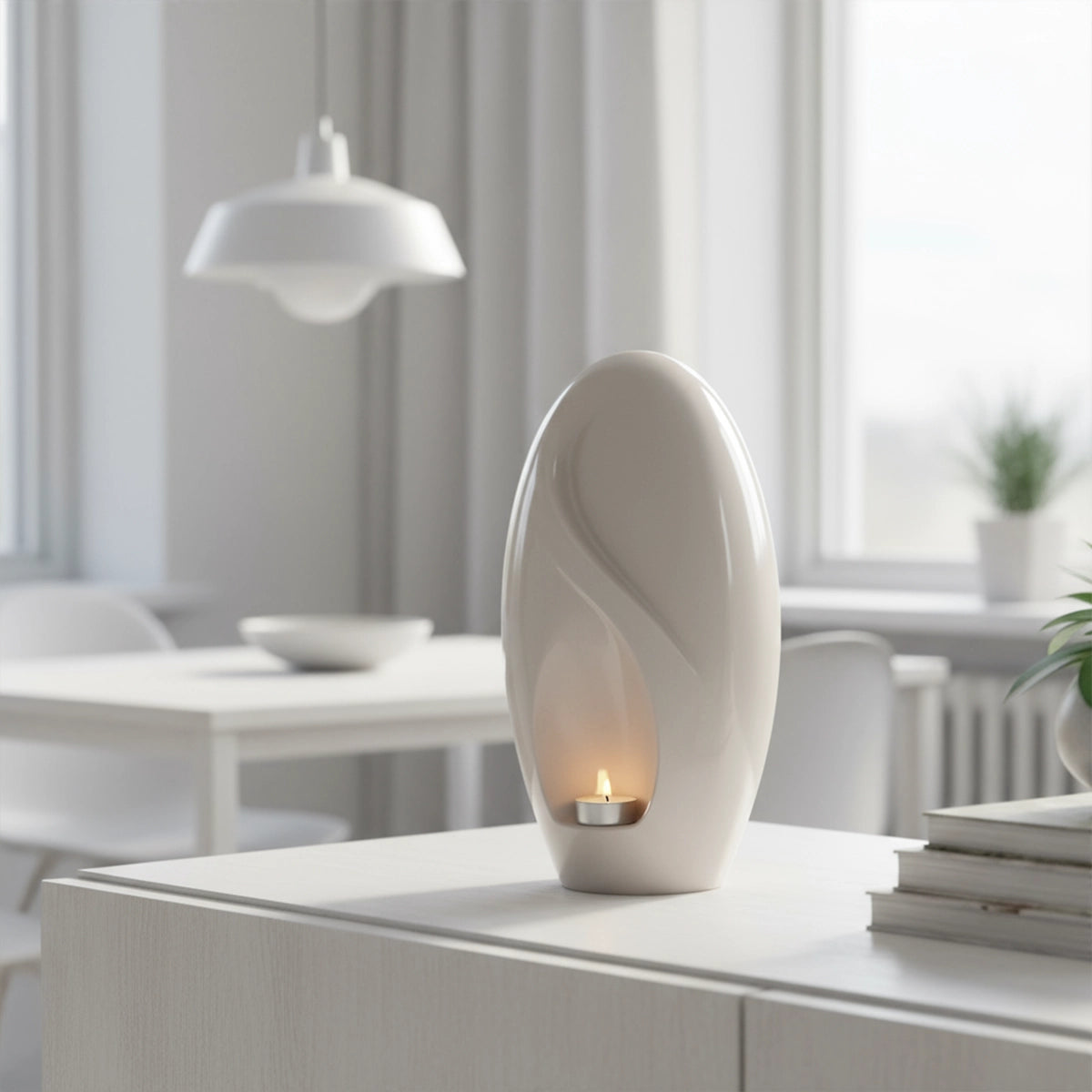 Infinity Adult Cremation Urn for Ashes in Cream