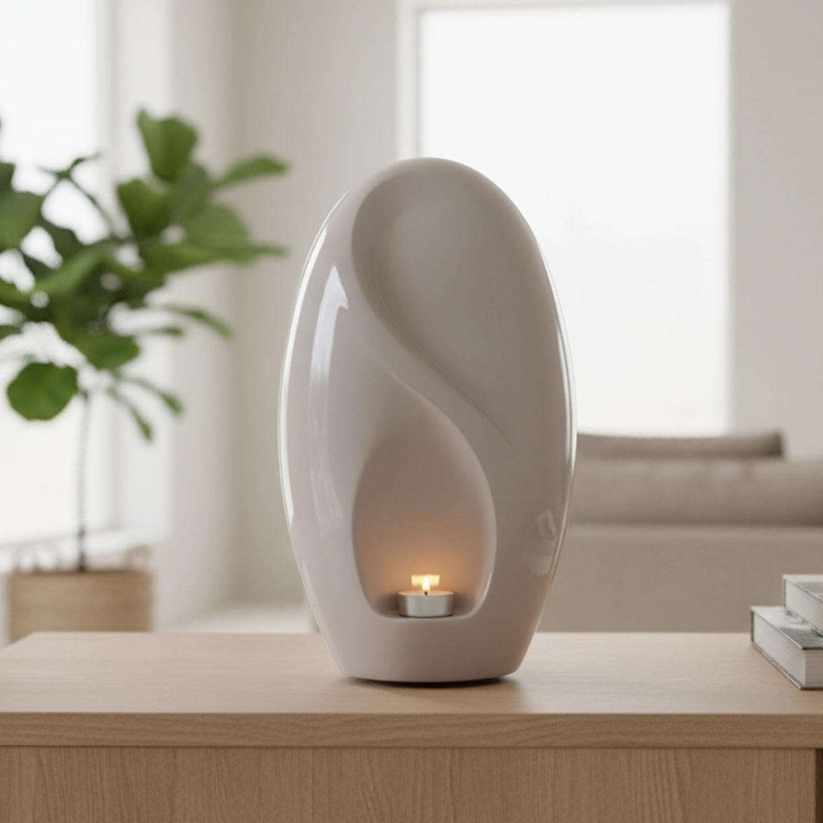 Infinity Adult Cremation Urn for Ashes in Cream