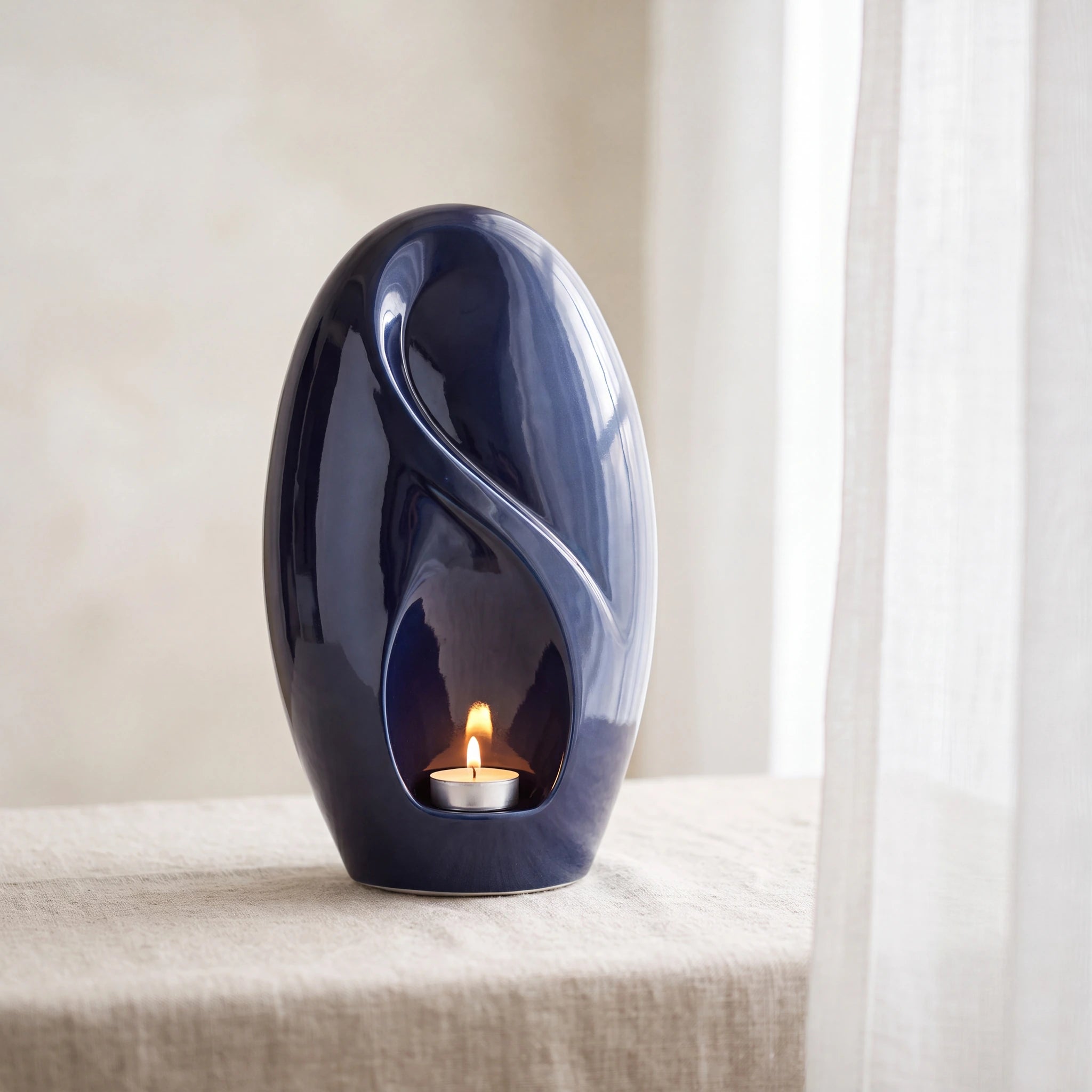 Infinity Adult Cremation Urn for Ashes in Metallic Blue