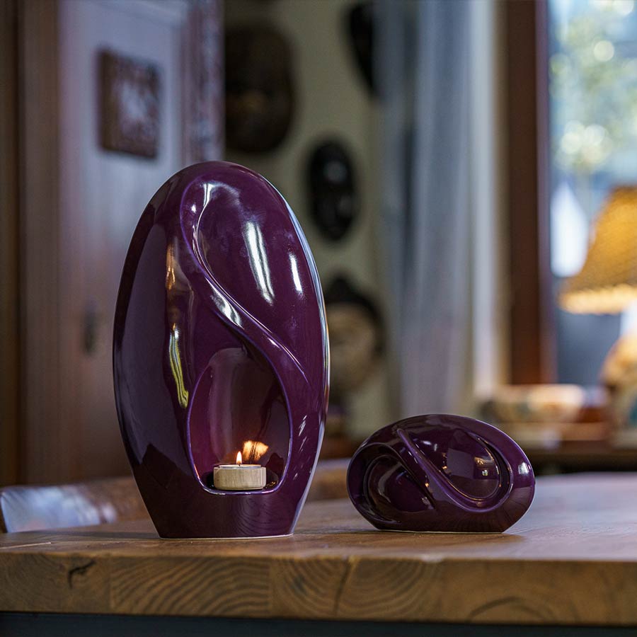 Infinity Adult Cremation Urn for Ashes in Purple