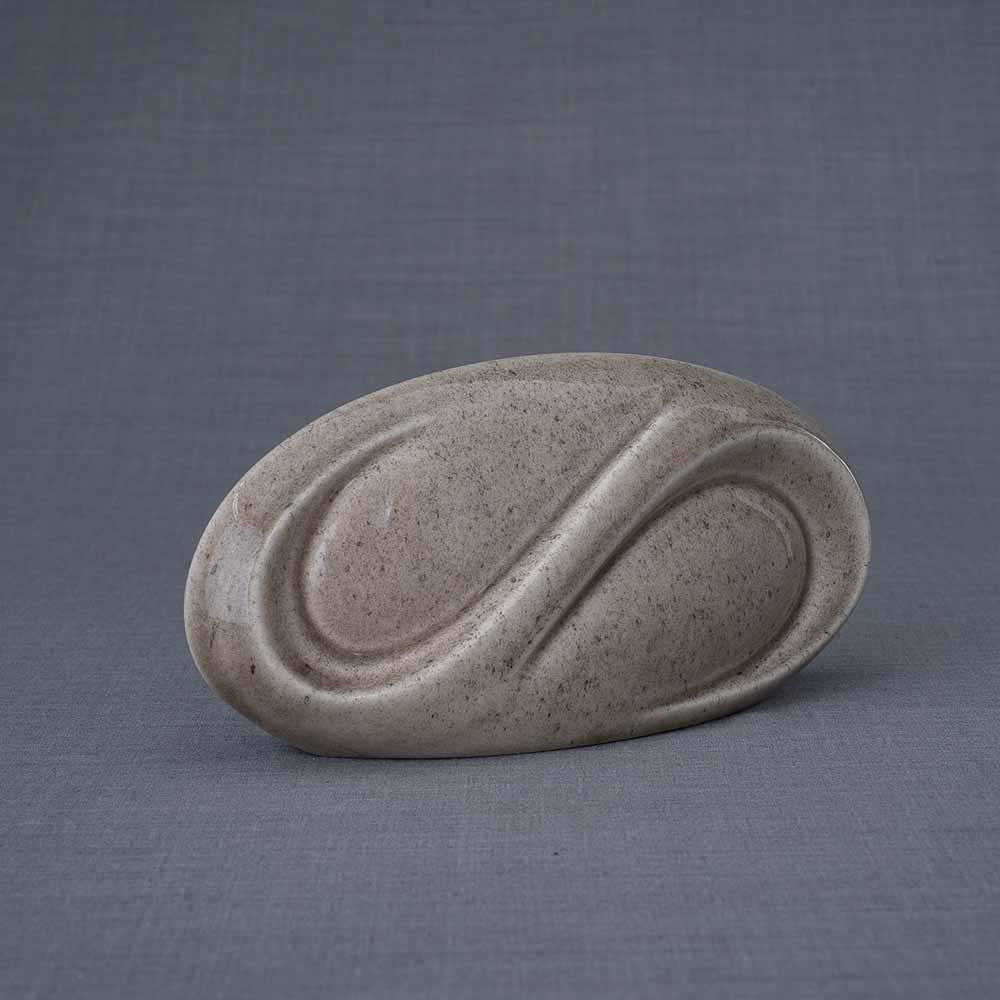 Infinity Ashes Keepsake Urn in Beige Grey Left View