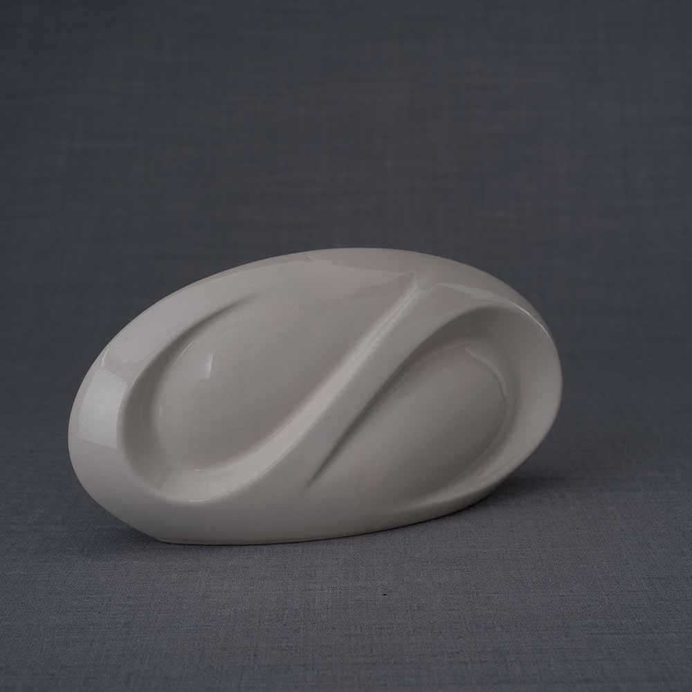 Infinity Ashes Keepsake Urn in Cream Left View