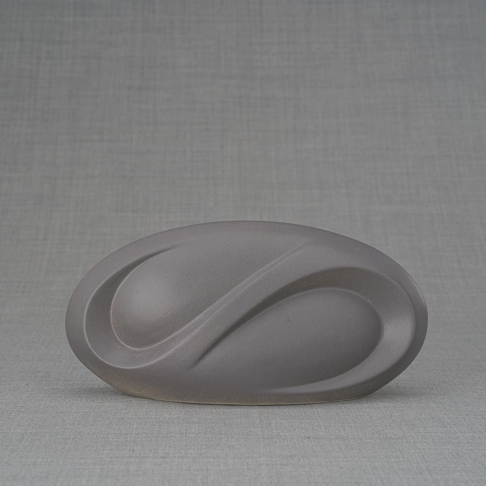 Infinity Ashes Keepsake Urn in Matte Grey Back
