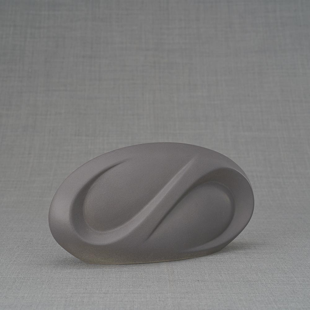 Infinity Ashes Keepsake Urn in Matte Grey Left