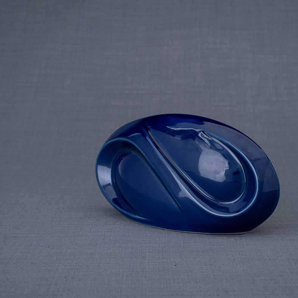 Infinity Ashes Keepsake Urn in Metallic Blue Right View