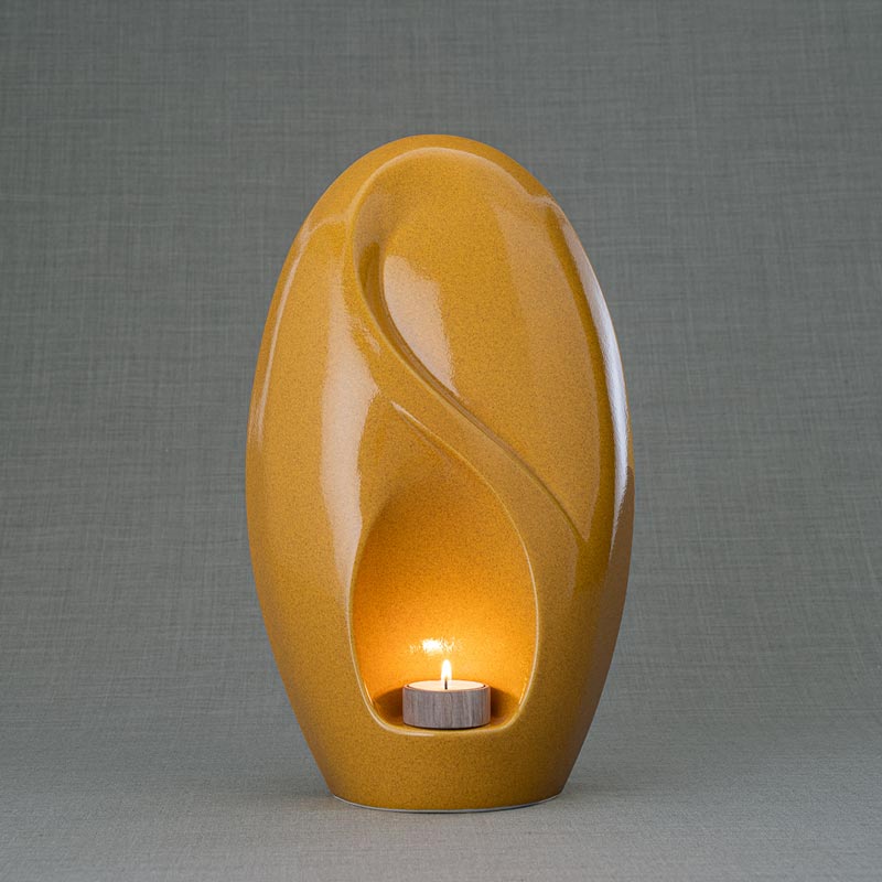 Infinity Cremation Urn for Ashes Amber Front View