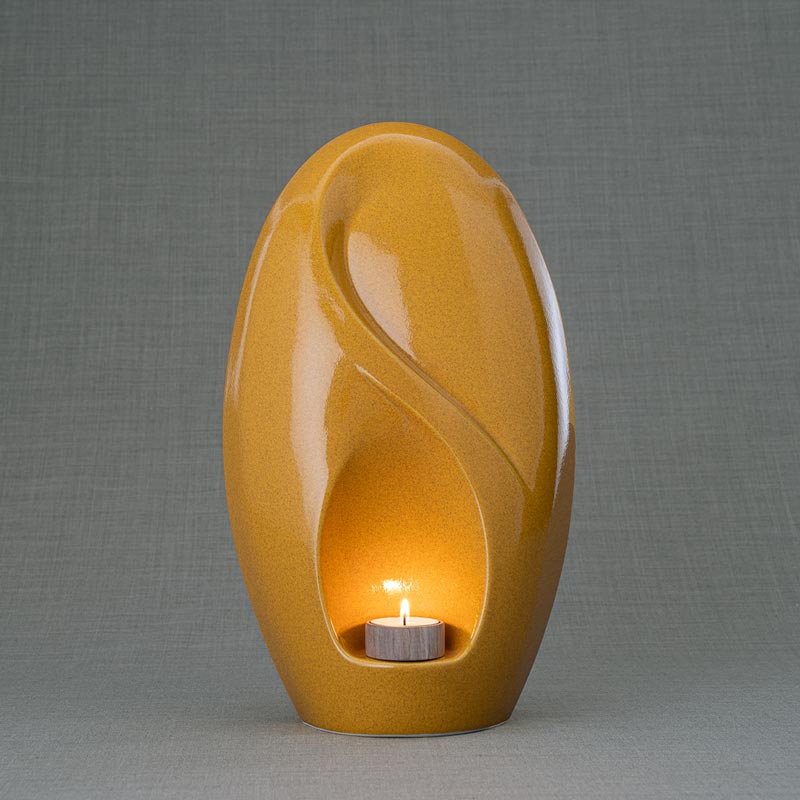 Infinity Adult Cremation Urn for Ashes in Amber