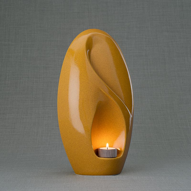 Infinity Cremation Urn for Ashes Amber Left View