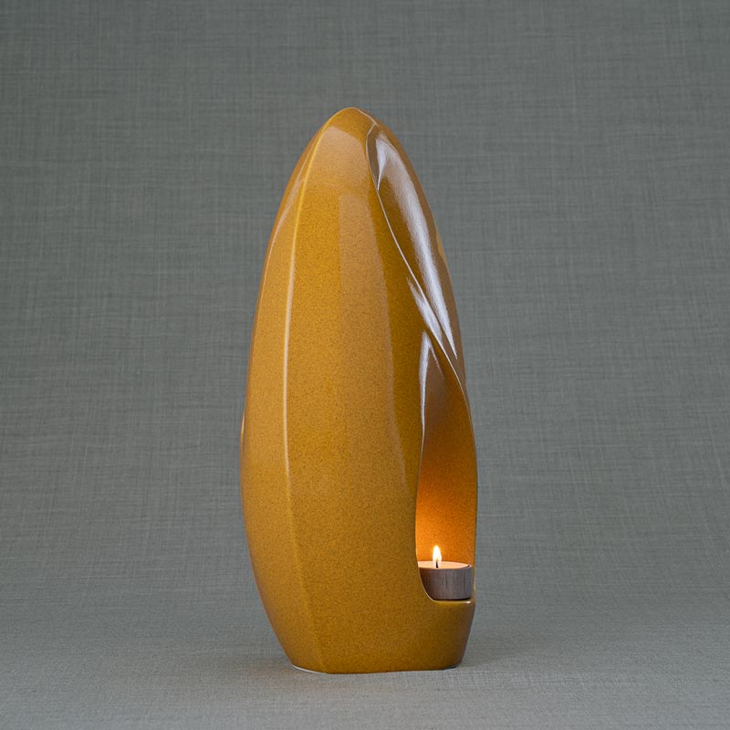 Infinity Cremation Urn for Ashes Amber Side View