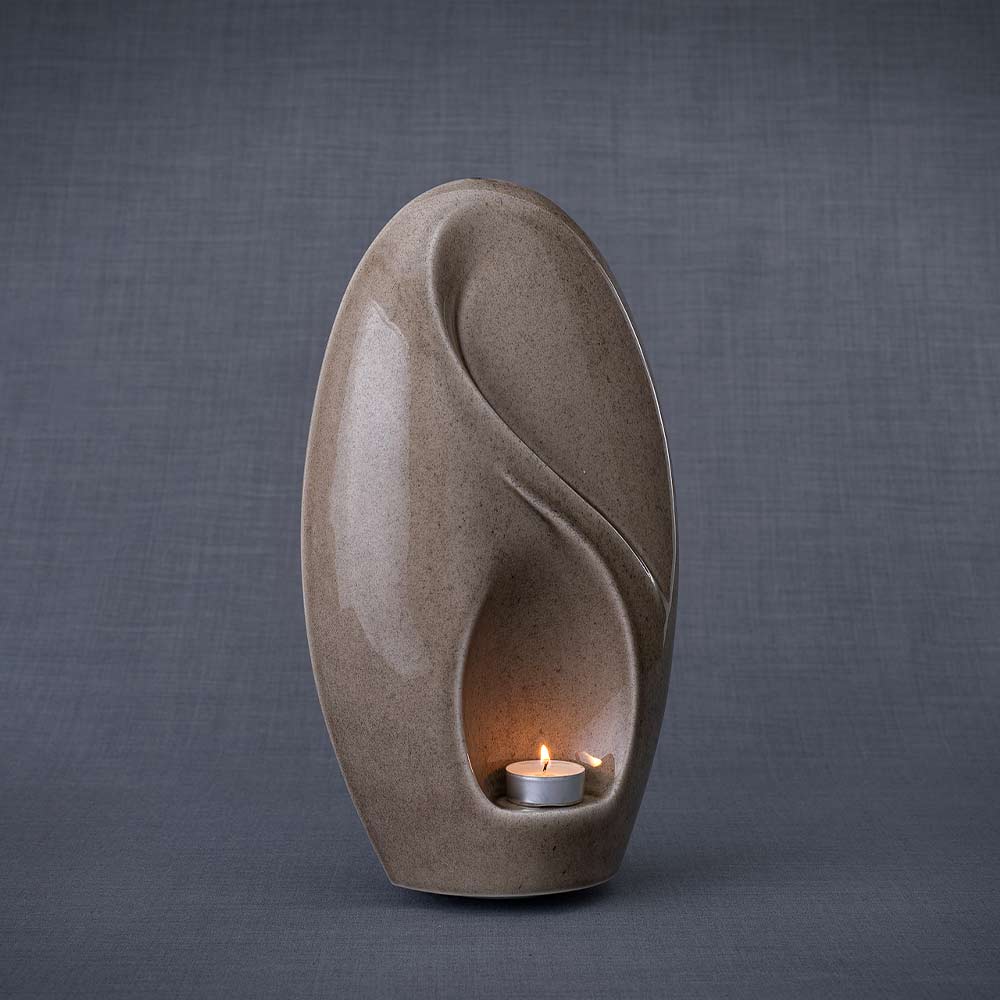 Infinity Adult Cremation Urn for Ashes in Beige Grey