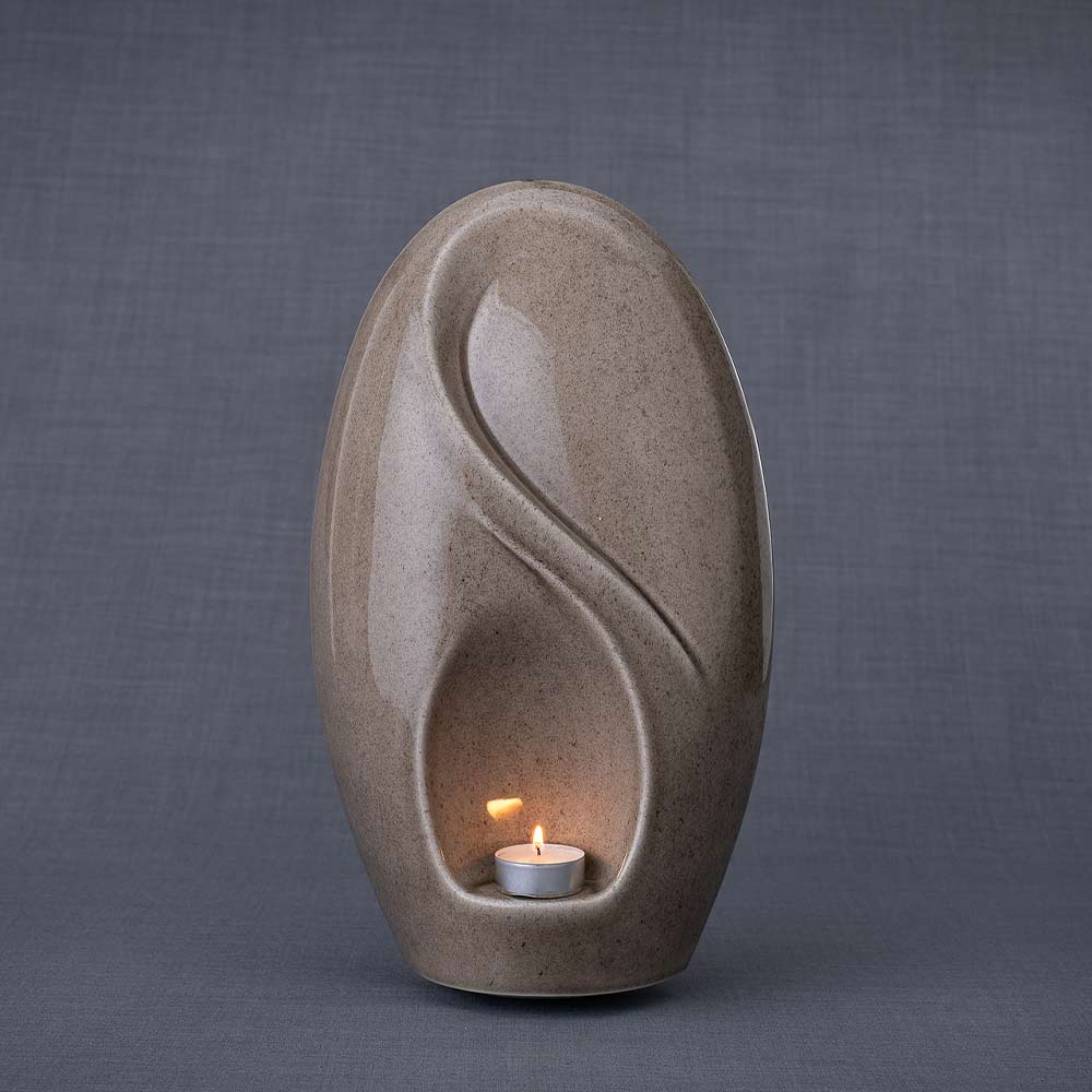 Infinity Adult Cremation Urn for Ashes in Beige Grey