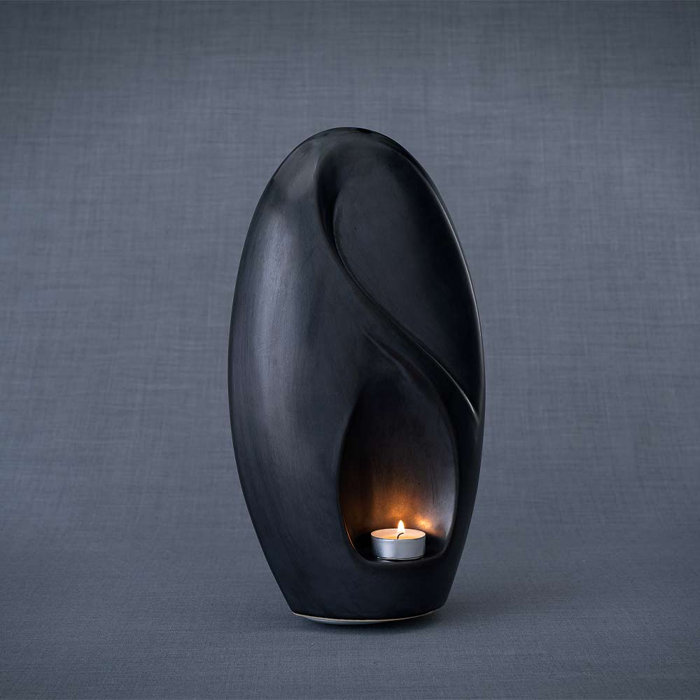 Infinity Adult Cremation Urn for Ashes in Matte Black