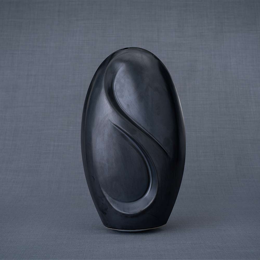 Infinity Cremation Urn for Ashes in Black Rear View